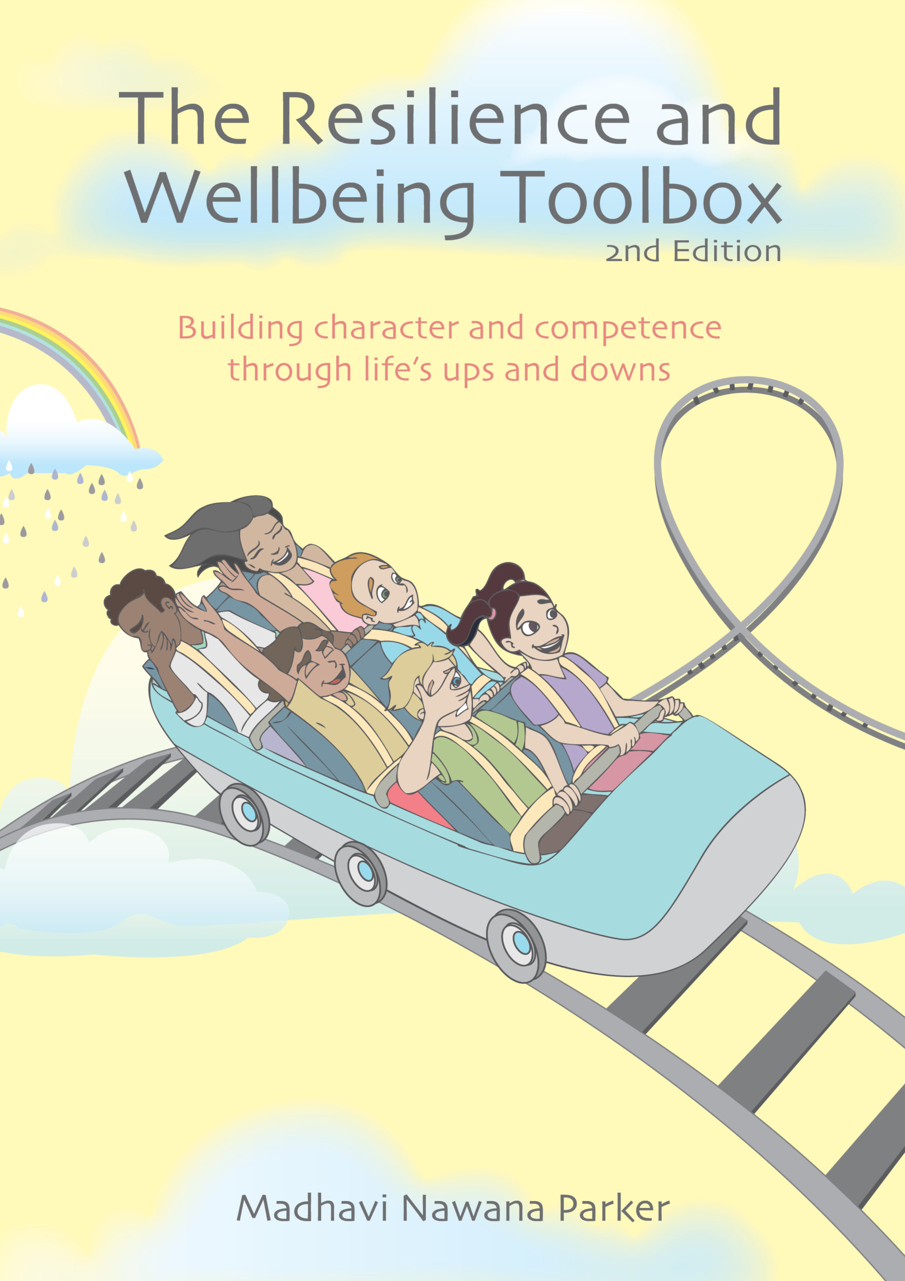 The Resilience and Wellbeing Toolbox book cover: three children with a toolbox 2nd Edition